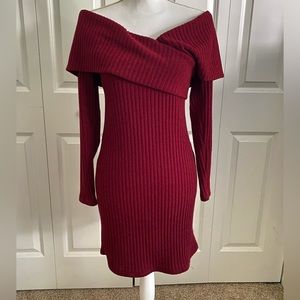 Charlotte Russe wine off the shoulder dress